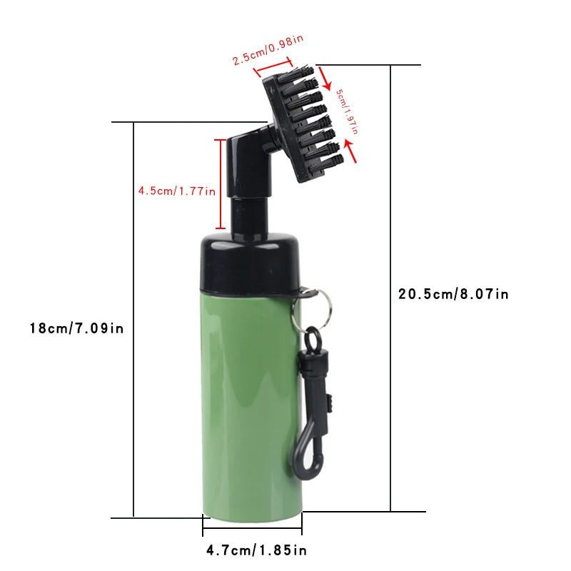 Golf Clean Brush Portable Golf Club Groove Brush with Push Type Water Bottle Water Brush Golf Clubs Cleaning Golf Accessories