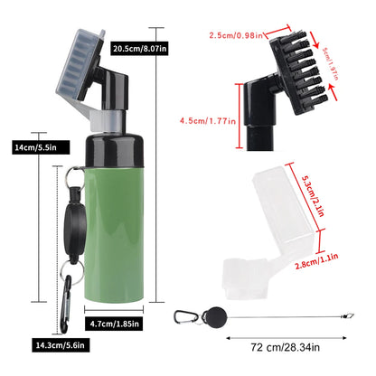 Golf Clean Brush Portable Golf Club Groove Brush with Push Type Water Bottle Water Brush Golf Clubs Cleaning Golf Accessories