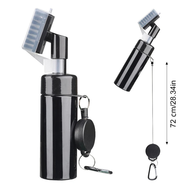 Golf Clean Brush Portable Golf Club Groove Brush with Push Type Water Bottle Water Brush Golf Clubs Cleaning Golf Accessories